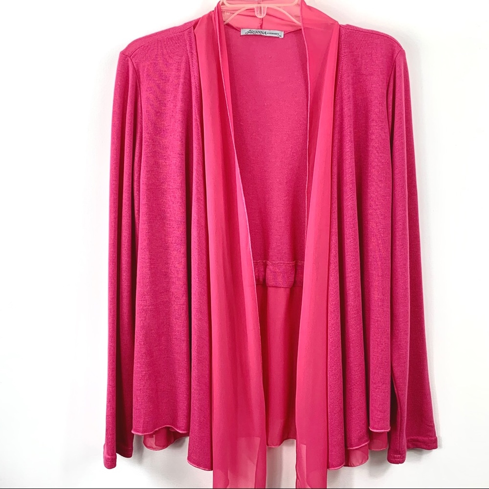 Arianna by‎ Howard Hot Pink Knit Cardigan Sweater